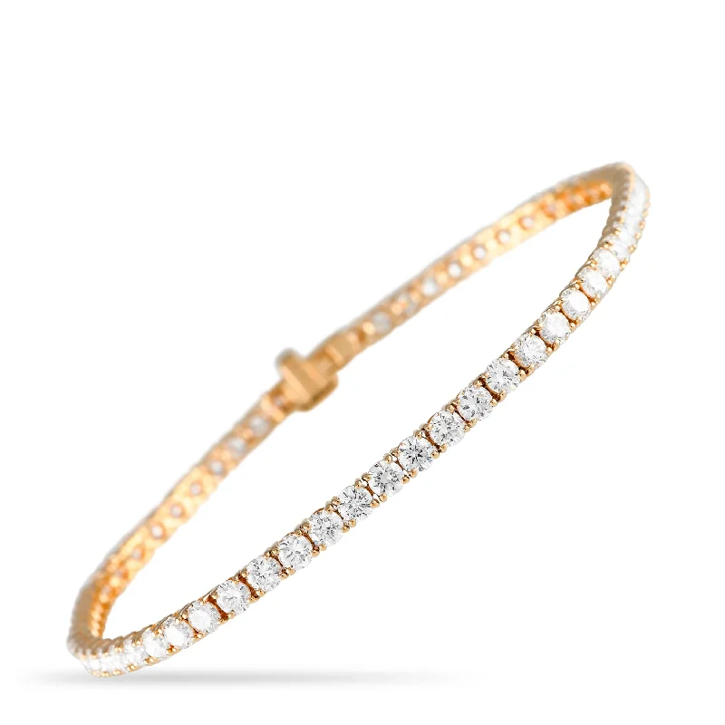 custom bangles with initials -LB Exclusive 14K Rose Gold 5.20ct Lab-Grown Diamond Tennis Bracelet MF13-100924