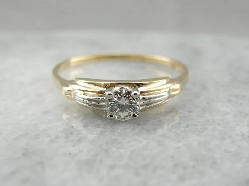 diamond cluster engagement rings -Iconic Retro Era Design, Diamond Engagement Ring