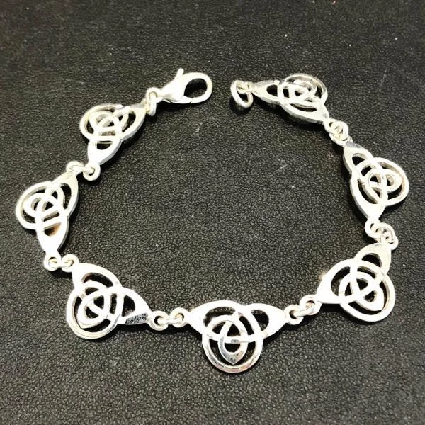 custom gold rings -Silver Celtic Bracelet - C90