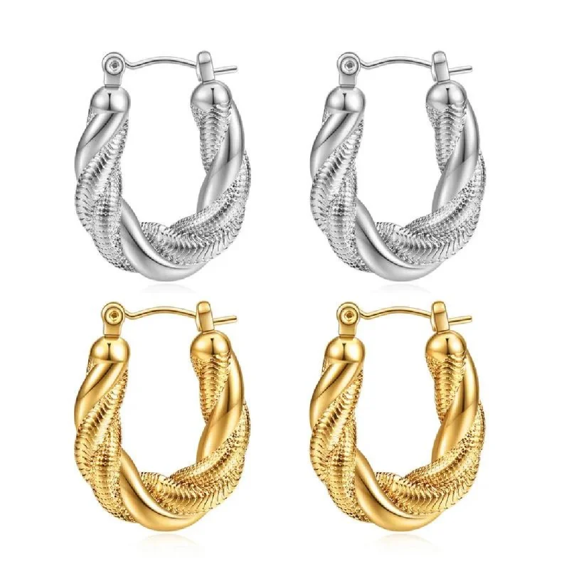 gold dangly earrings for women -Twist Earrings