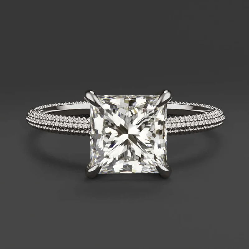 elegant diamond rings -1.5ct GIA CERTIFIED J VS1 DIAMOND ENGAGEMENT RING PRINCESS CUT SOLITAIRE SQUARE