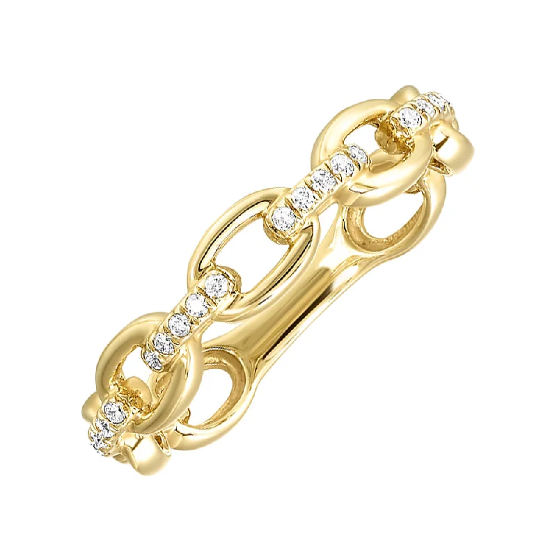 1/10 Ctw Diamond Link Ring in 10 Karat Yellow Gold