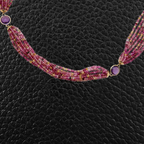 designer necklaces for women -Tourmaline Bead & Amethyst Necklace