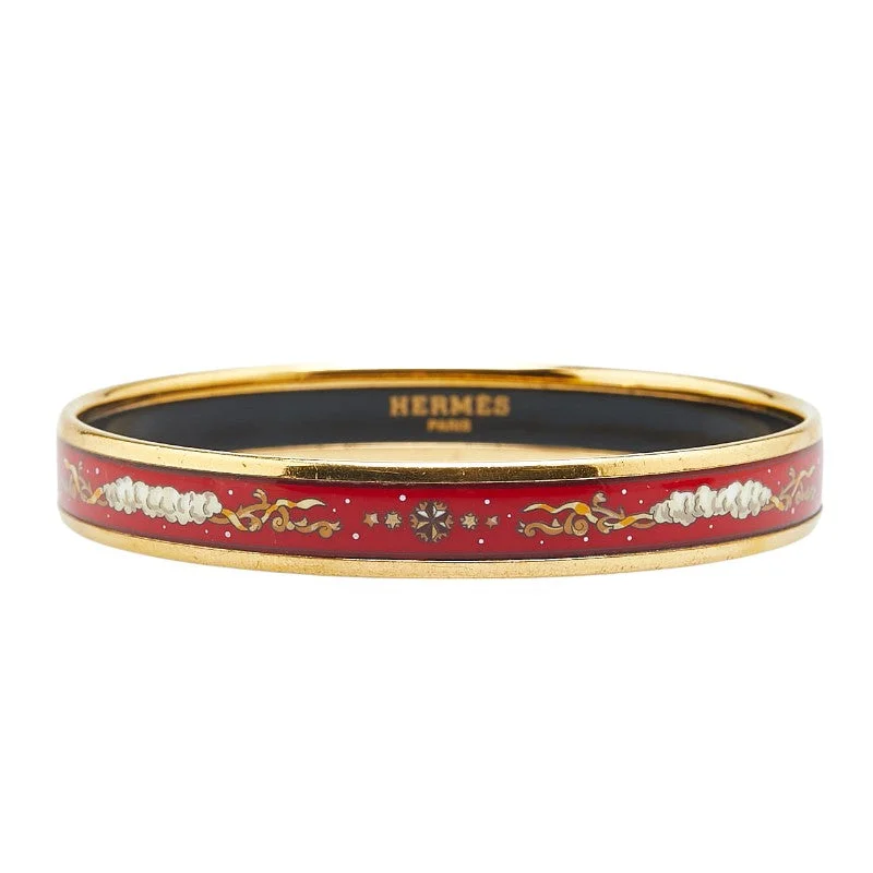 custom rings for women -Hermes Enamel PM Bangle Gold Red