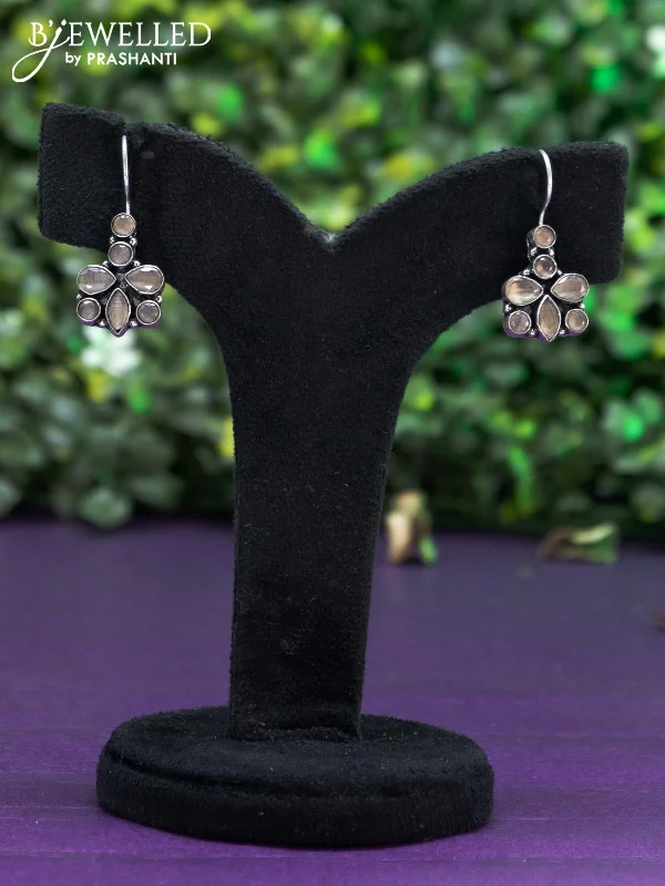 evening earrings for women -Oxidised hanging type earring with sandal stones