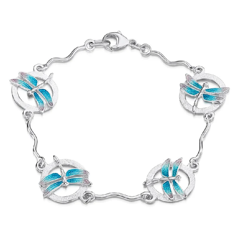 custom rings for women -Dragonfly Sterling Silver and Enamel Bracelet - EBL240