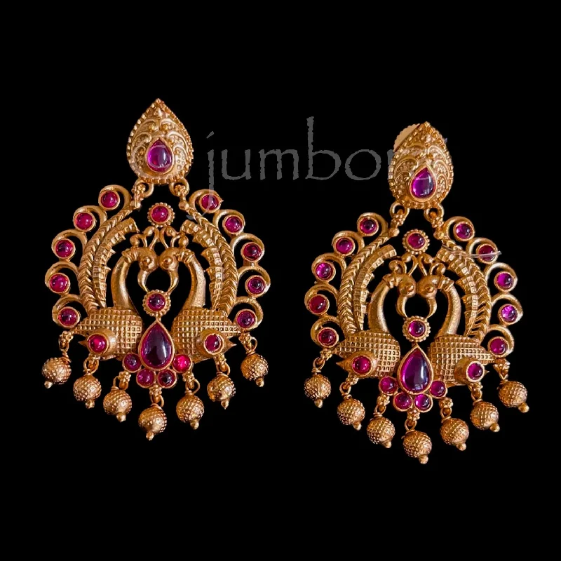 fashion earrings for women -Kemp Peacock Matte Antique Earring