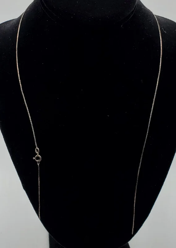 stylish chain necklaces for women -BROKEN Vintage Italian Sterling Silver Box Link Chain Necklace - 22"