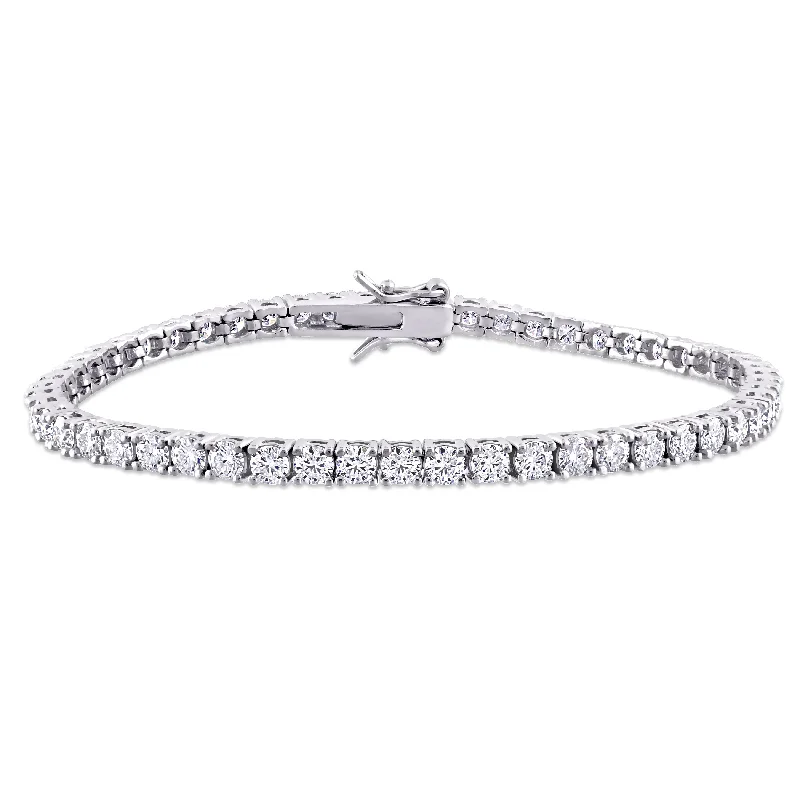 elegant gold bangles for women -5 1/10 CT DEW Created Moissanite Tennis Bracelet in Sterling Silver