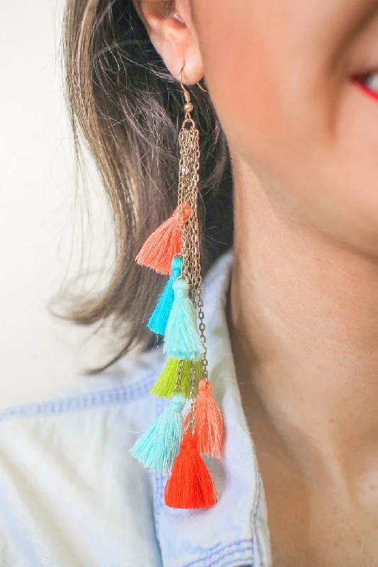 modern silver earrings for women -Now Or Never Tassel Earrings