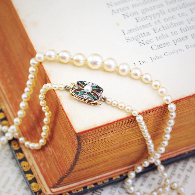 elegant silver necklaces for women -Certificated Antique Natural Saltwater Pearl Necklace