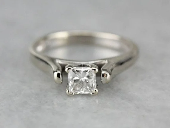 personalized engagement rings -High Profile Diamond Solitaire Engagement Ring