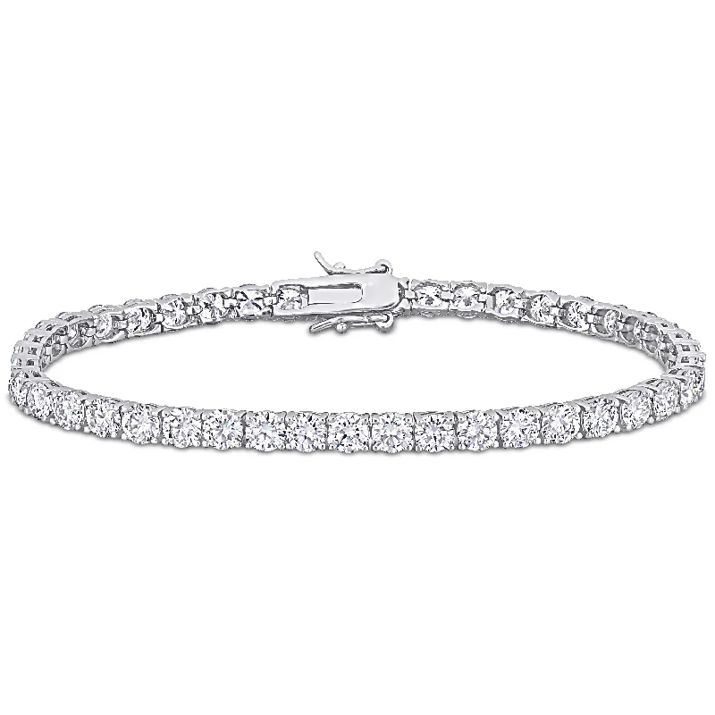 vintage wedding rings for women -Mimi & Max 9 1/2ct DEW Created Moissanite Tennis Bracelet in Sterling Silver