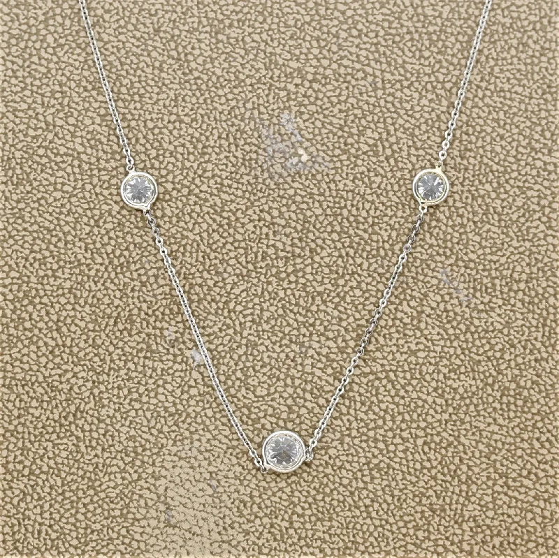 minimalist gold necklaces for women -Diamond Gold “3-Stone” Necklace