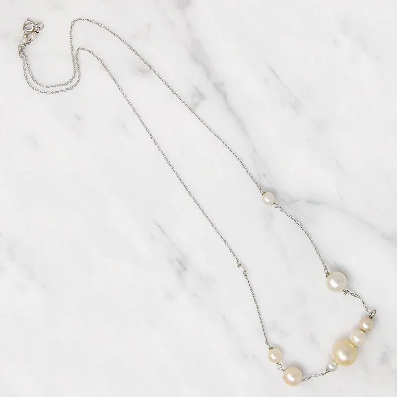 stylish chain necklaces for women -Ethereal Pearl Bubble Necklace by brunet