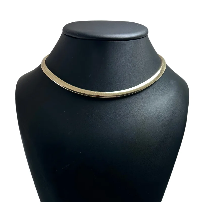 luxury fashion necklaces for women -Vintage 14k Gold Omega Link Necklace