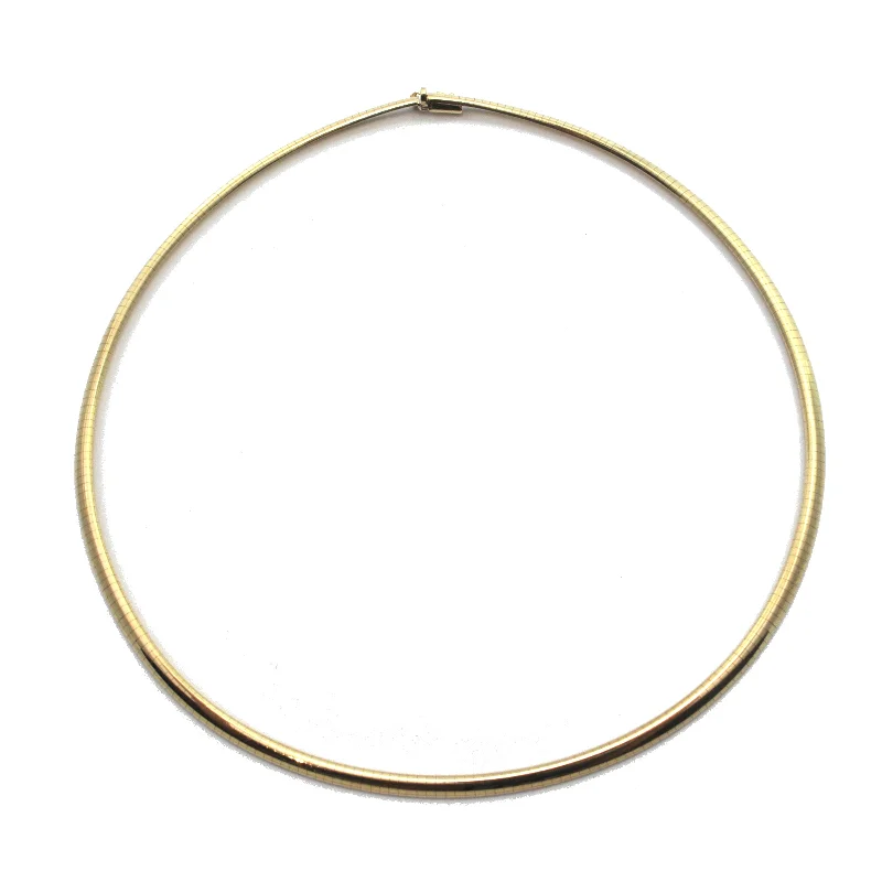 high-end necklaces for women -Vintage Italian 14K Yellow Gold Omega Link Collar Necklace