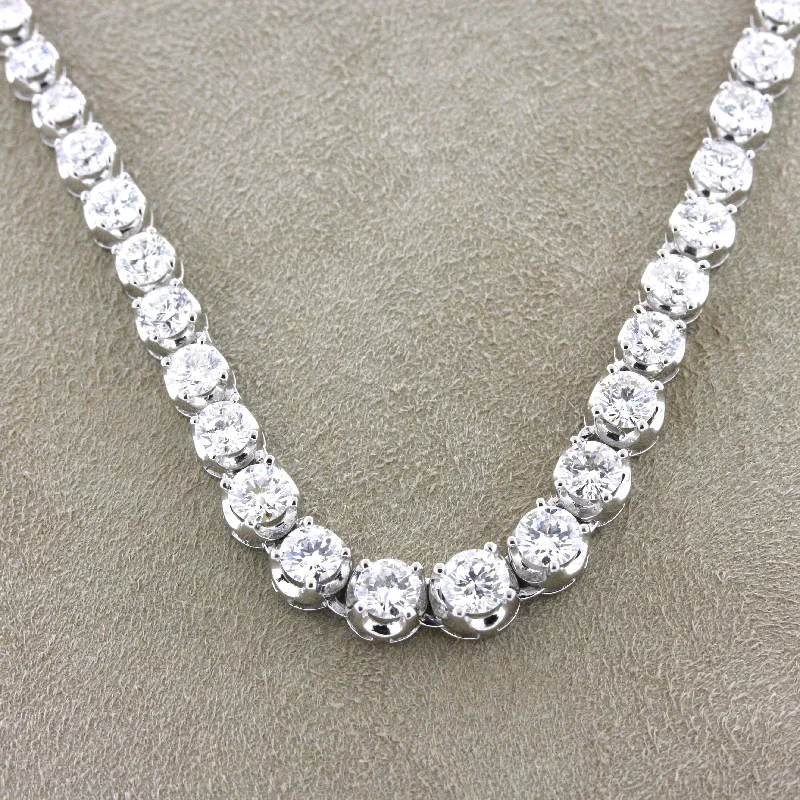 pearl necklaces for women -10.00 Carat Diamond Platinum 4-Prong Tennis Necklace