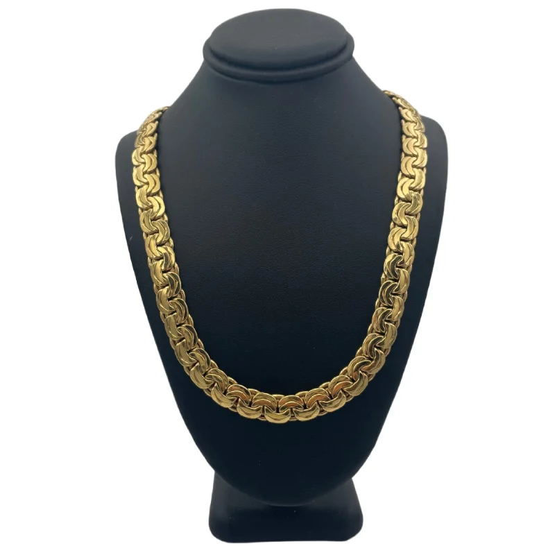 delicate crystal necklaces for women -Vintage Italian 18k Gold Fancy link necklace