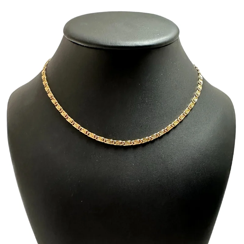 statement pendant necklaces for women -Vintage Italian 'Balestra' 18k Gold Fancy 'S' Link Chain Necklace