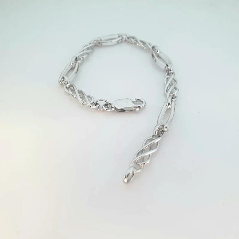 women’s bangle bracelets for parties -9ct White Gold Twisted Bracelet