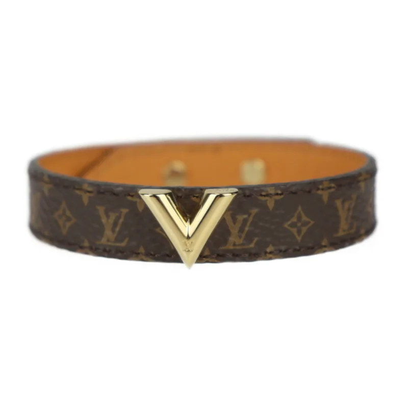 women’s silver engagement rings -Louis Vuitton   Canvas Leather Monogram Charm Bracelet (Pre-Owned)