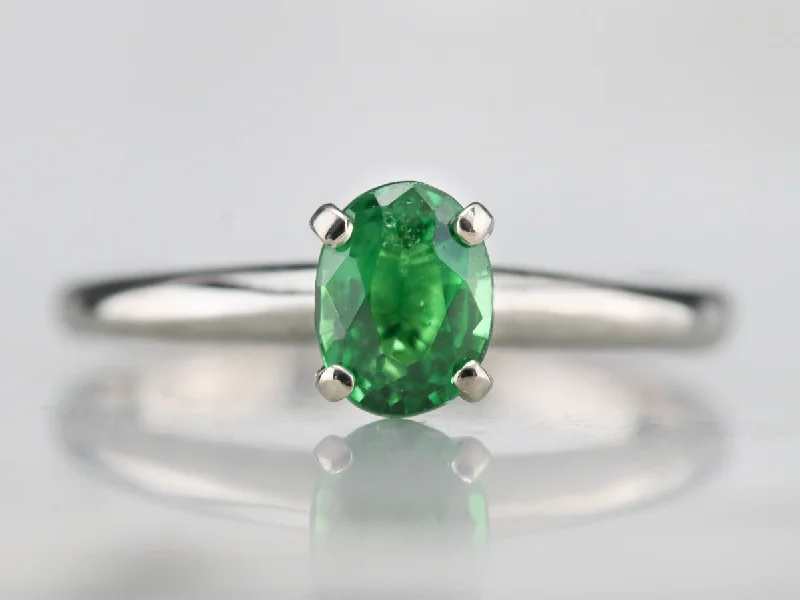 Tsavorite Garnet Solitaire Ring