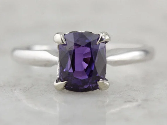 bridal engagement rings -Rare Purple Sapphire from Ceylon, Perfect Sapphire Solitaire, Breathtaking Engagement Ring