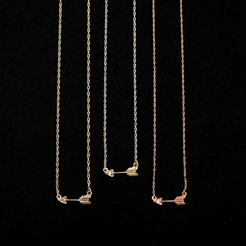 handcrafted necklaces for women -Tiny Arrow Necklace in Recycled Gold by 720