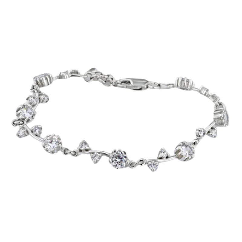 matching bracelet sets for women -Silver & Cubic Zirconia Bracelet