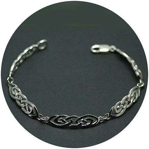 alternative wedding rings for women -Silver Celtic Bracelet - C40