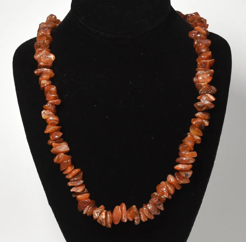 contemporary necklaces for women -Beautiful HEAVY Carnelian Nugget Bead Necklace