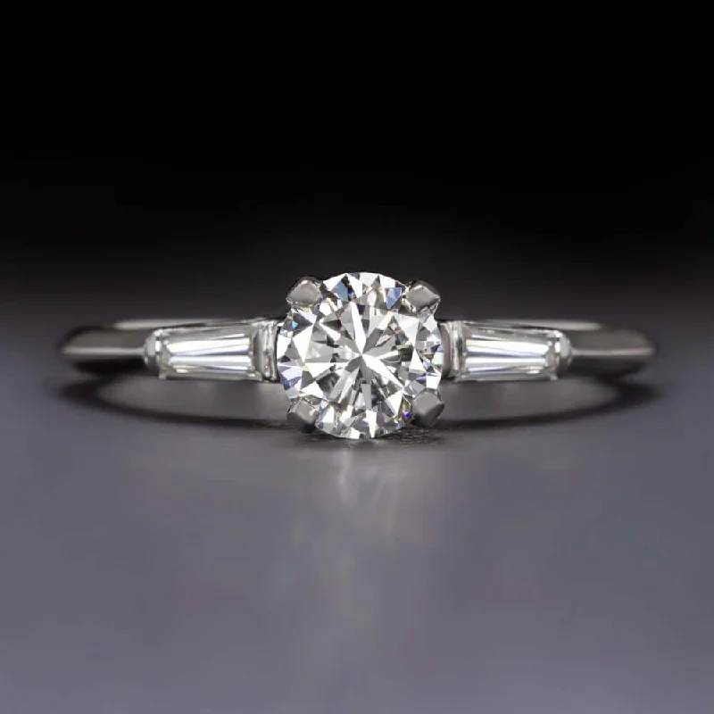 bridal engagement rings -F-G VS2 ROUND CUT DIAMOND ENGAGEMENT RING 1/2 CARAT CLASSIC WHITE GOLD NATURAL