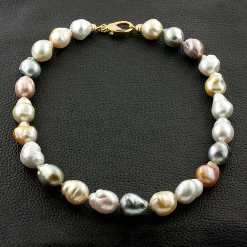 elegant necklaces for women -Multi-color Baroque Pearl Necklace