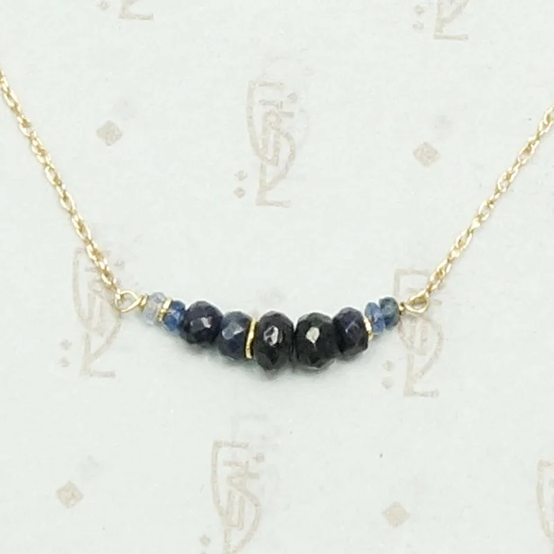 sparkling crystal necklaces for women -Olio Arc Necklace in Sapphire and Yellow Gold by brunet