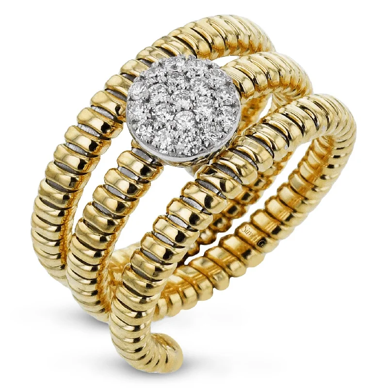 Fashion Ring In 18k Gold With Diamonds