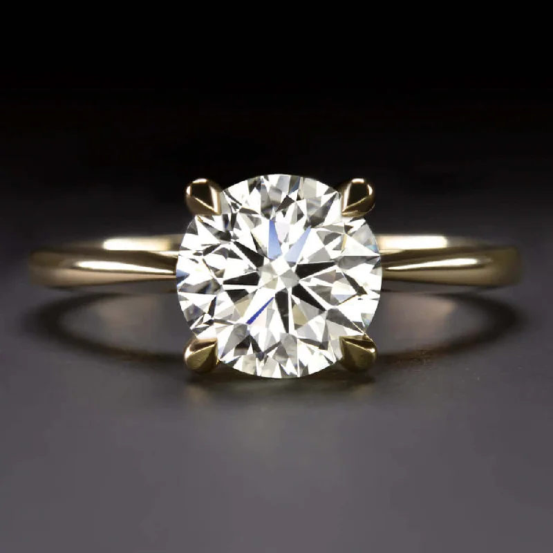 modern engagement rings -1.70ct GIA CERTIFIED 3X EXCELLENT CUT DIAMOND ENGAGEMENT RING 18k GOLD SOLITAIRE