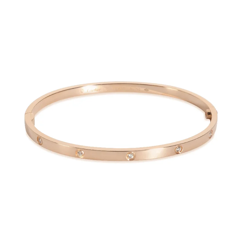 women’s tennis bracelets -Cartier Love Bracelet, Small Model, Diamonds (Rose Gold)