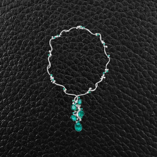 unique charm necklaces for women -Emerald & Diamond Necklace