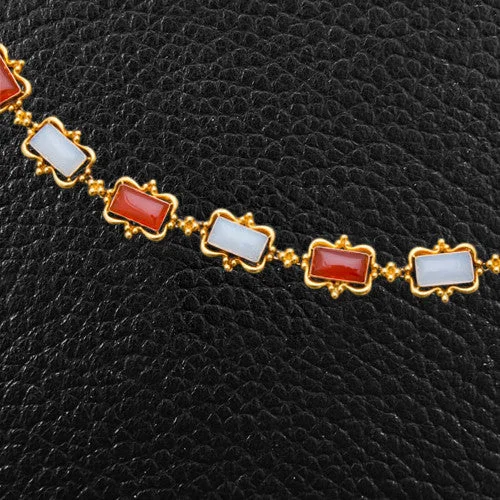 classic diamond necklaces for women -Agate & Gold Estate Necklace