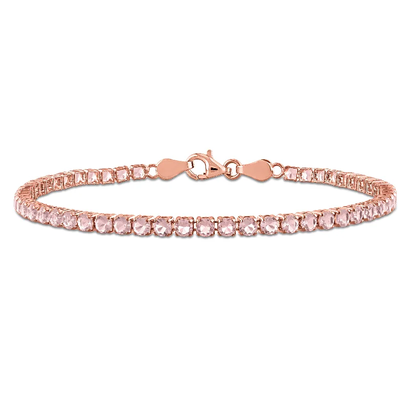 timeless bangles for women -Mimi & Max 5 1/10ct TGW Simulated Morganite Tennis Bracelet Rose Silver-7.25 in