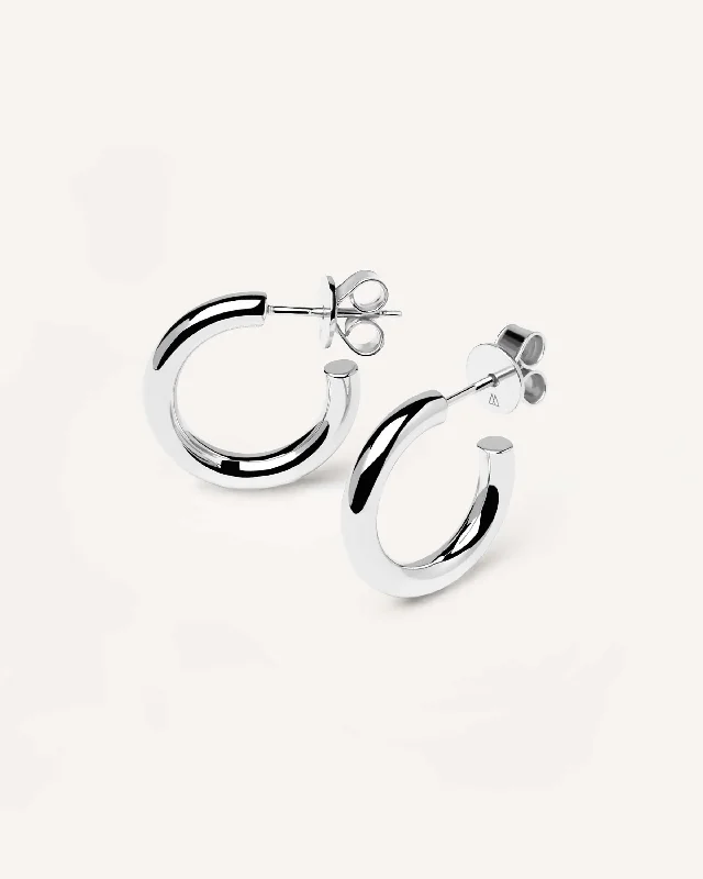 classic dangly earrings for women -Medium Cloud Silver Earrings