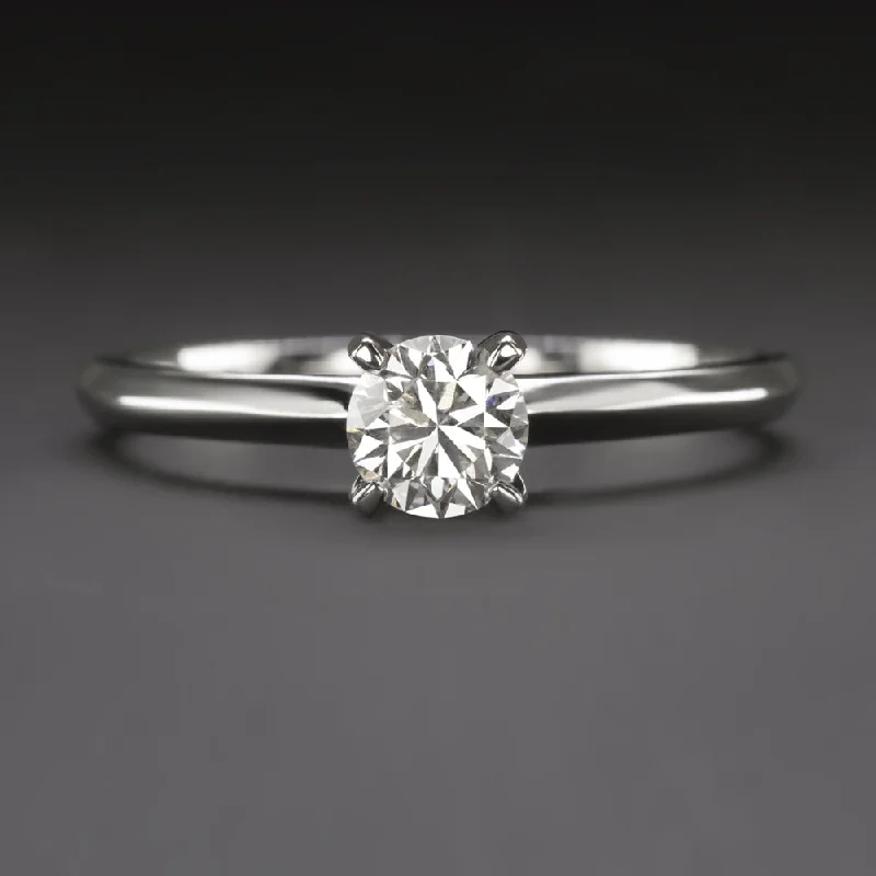 cushion cut engagement rings -0.40c H SI1-SI2 EXCELLENT CUT DIAMOND ENGAGEMENT RING WHITE GOLD SOLITAIRE ROUND