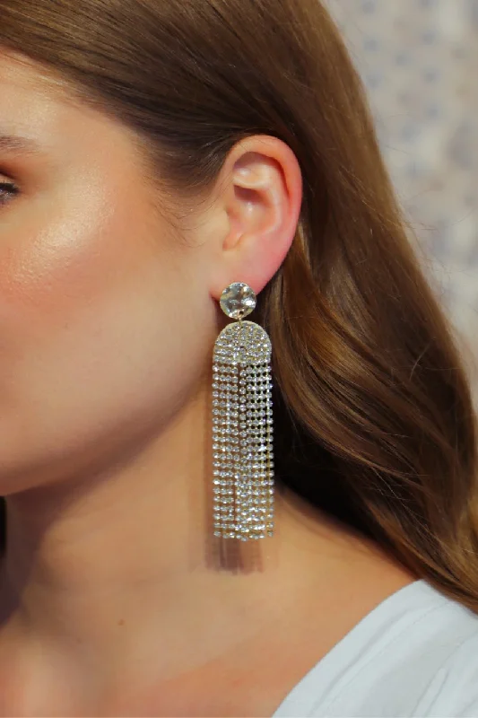 long dangle earrings for women -Bring The Sparkle Earrings