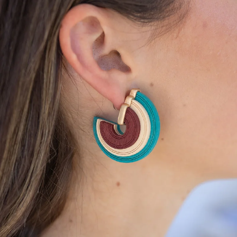 colorful gemstone earrings for women -Top of the Mountain Wood Earrings