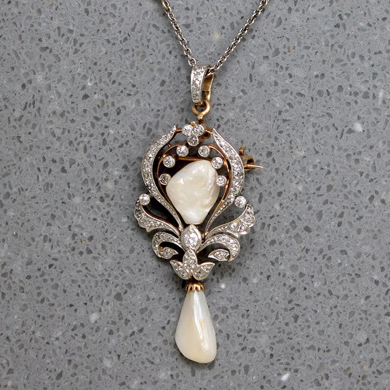 vintage necklaces for women -Diamonds & Pearls Dreamy Belle Epoch Necklace