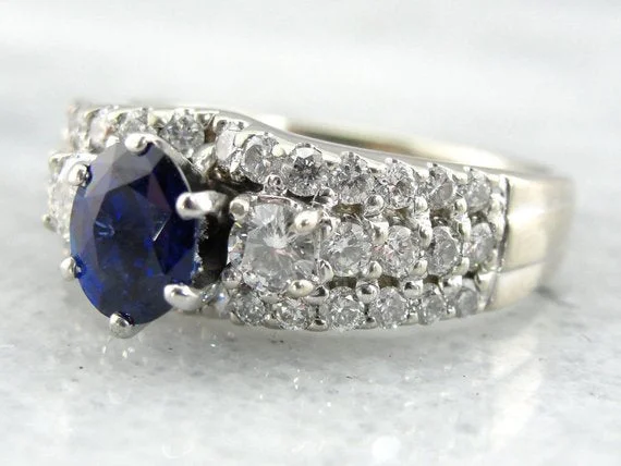 Ceylon Sapphire in Luxurious Engagement or Cocktail Ring