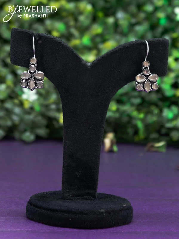 statement earrings for women -Oxidised hanging type earring with sandal stones