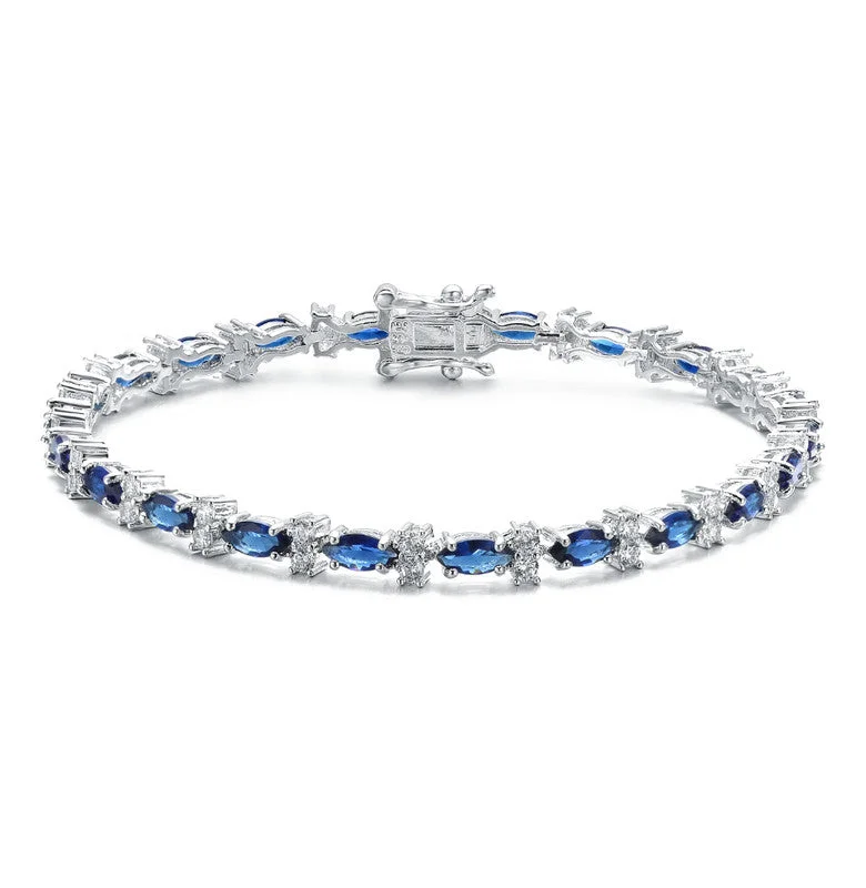 women’s rings with diamonds -White Gold Plated with Colored Cubic Zirconia Tennis Bracelet