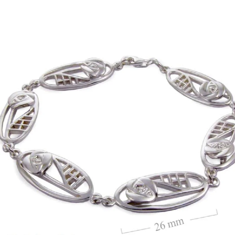 dainty bracelets for women -Sterling Silver Mackintosh Bracelet